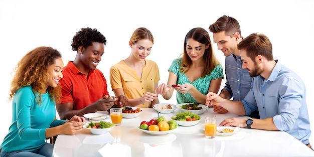 Szczęśliwi czytelnicy przy stole